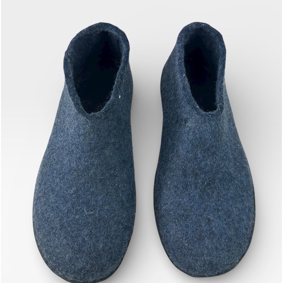Glerups Felt Shoes Navy Denim Black Wool Slip On Rubber Sole Men's Size 47 US 13 - Picture 13 of 13